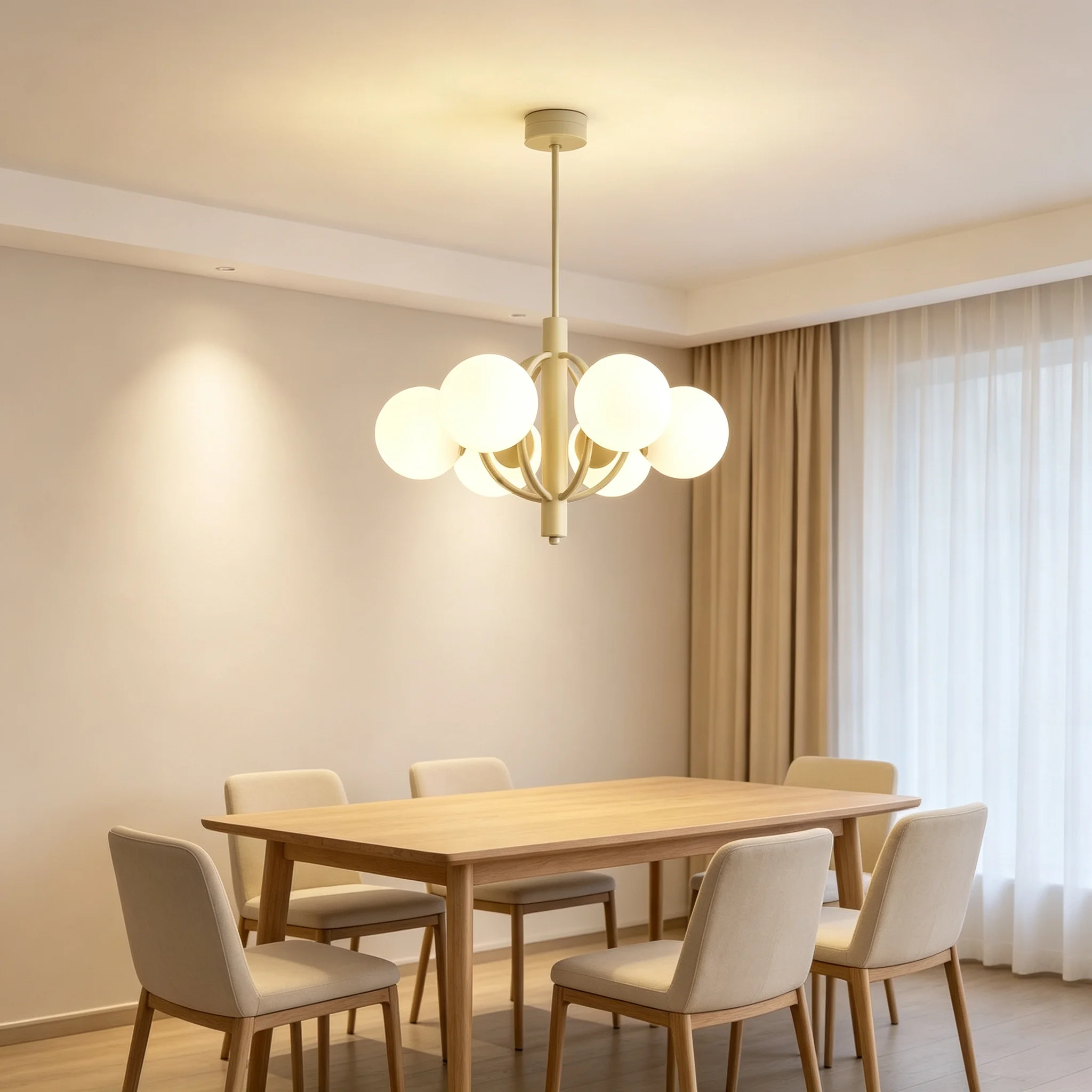 Modern Multi Heads Glass Ball Pendant Lights Living Room Decor Bedroom Chandeliers Dining Table Hanging Lamps Led Lights Fixture view 4