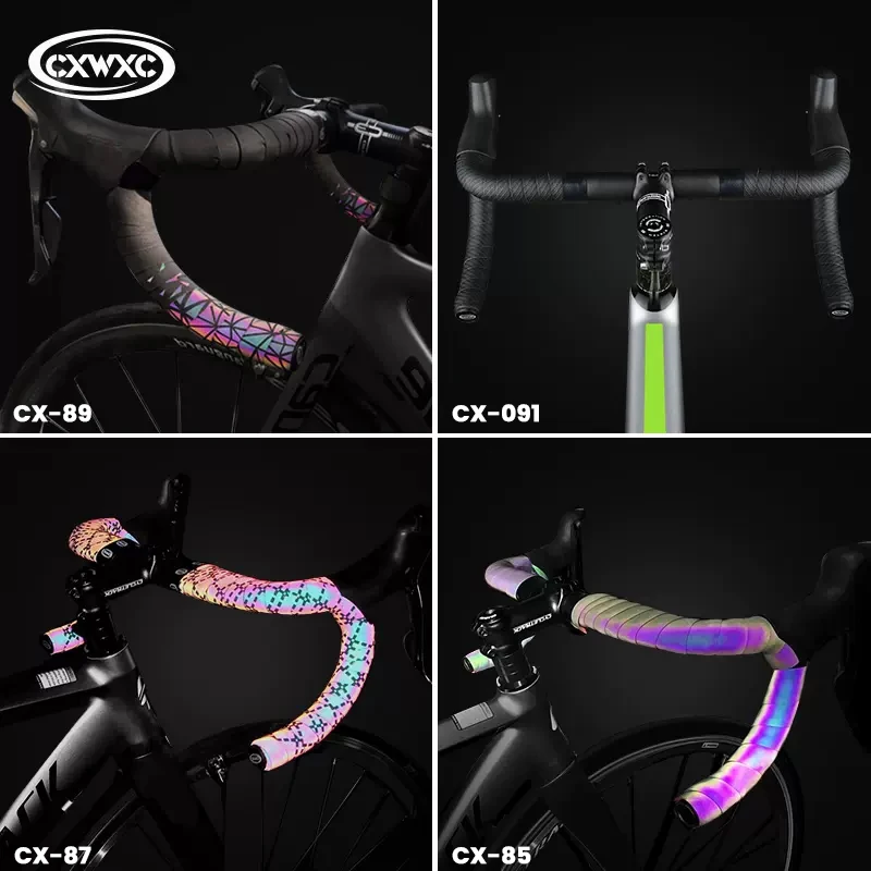 CXWXC Bicycle Road Handlebar Tape Anti-Slip Shock Absorption Breathable Ultra Light Photosensitive Bar Tape Wrap With Logo