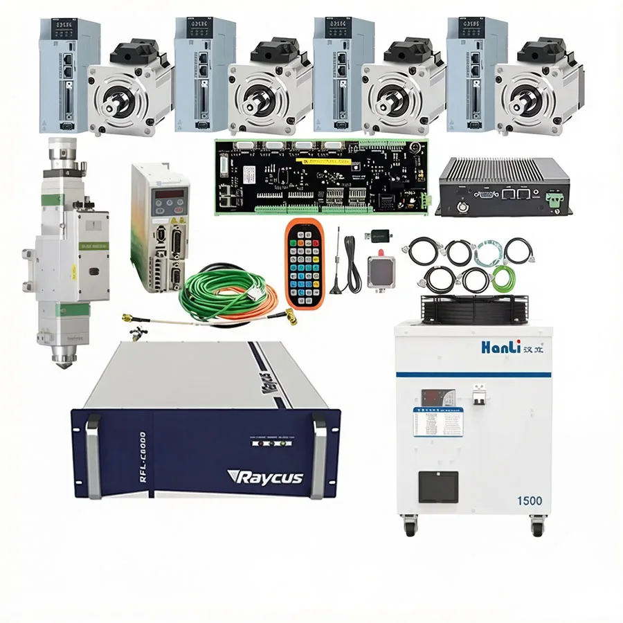 Raytools laser source 1500W 2000W/3000W/6000W fiber laser system XC3000S laser cutting head BM110 chiller Hechuan servo motor