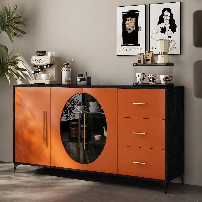 

integrated fashionable Storage locker against the wall simple side cabinet light luxury meuble rangement living room furniture