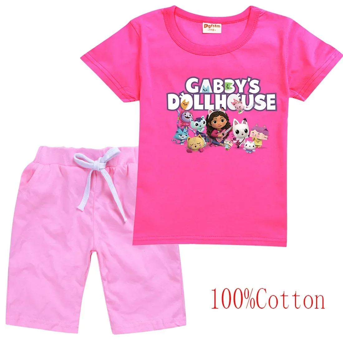 Casaco Gabby Doolhouse T Shirt Kids Gabbys Chat T-shirt Shorts 2pcs Sets Baby Girl Outfit Set Teen Boys Short Sleeve TrackSuit