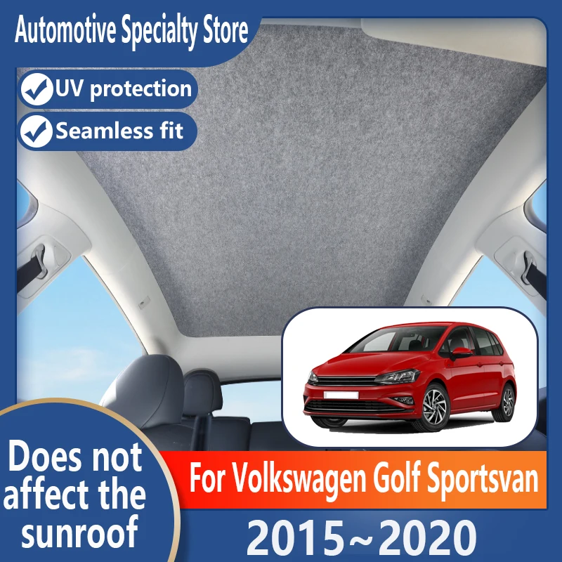 For Volkswagen Golf Sportsvan 2015~2020 19 Panoramic Sunroof Insulation Visor Electrostatic Adsorption Fabric Protection Anti-UV