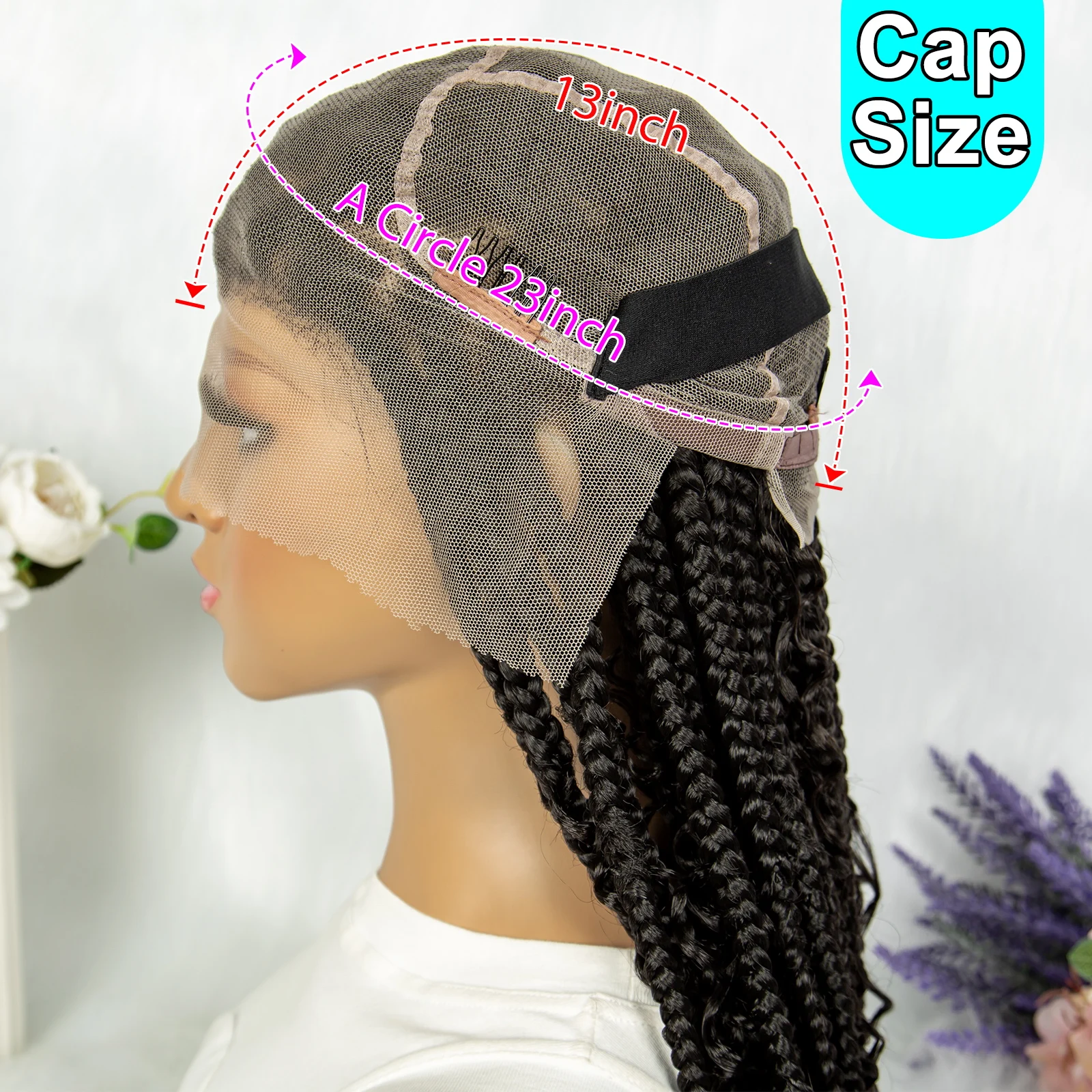 KIMA Synthetic  Full Lace Braided Wigs Africa Wig Lace Front Wig With Baby Hair For Black Women Wig Curly Hair Wigs