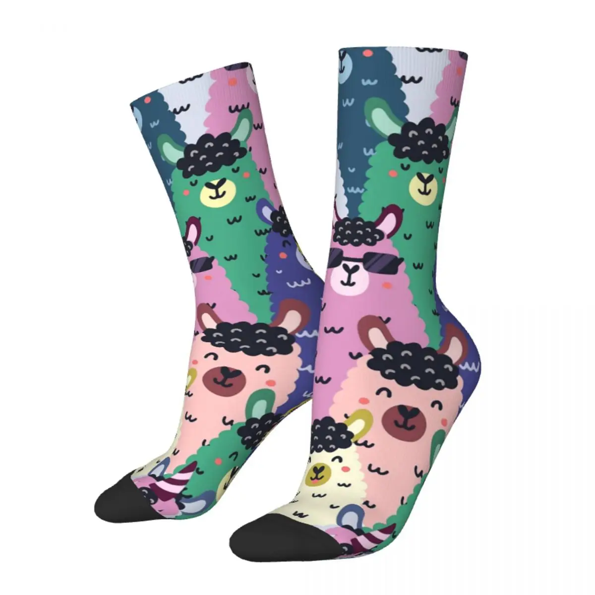 Hip Hop Retro Alpaca Crazy Men's Socks Dog Gentle And Quiet Unisex Harajuku Printed Novelty Happy Crew Sock Boys Gift