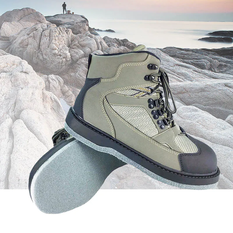 

Fishing Shoes Fly Fishing Wading Boots Felt or Rubber Sole High-top Shoes Reef Rock Fishing Hunting Upstream River Sea Boots