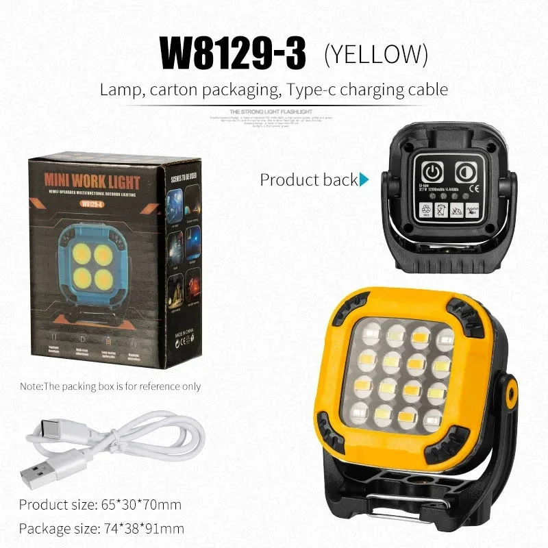 Rechargeable Strong Light LED Flashlight - Magnetic Portable Spotlight Lantern for Camping Fishing Emergency Work