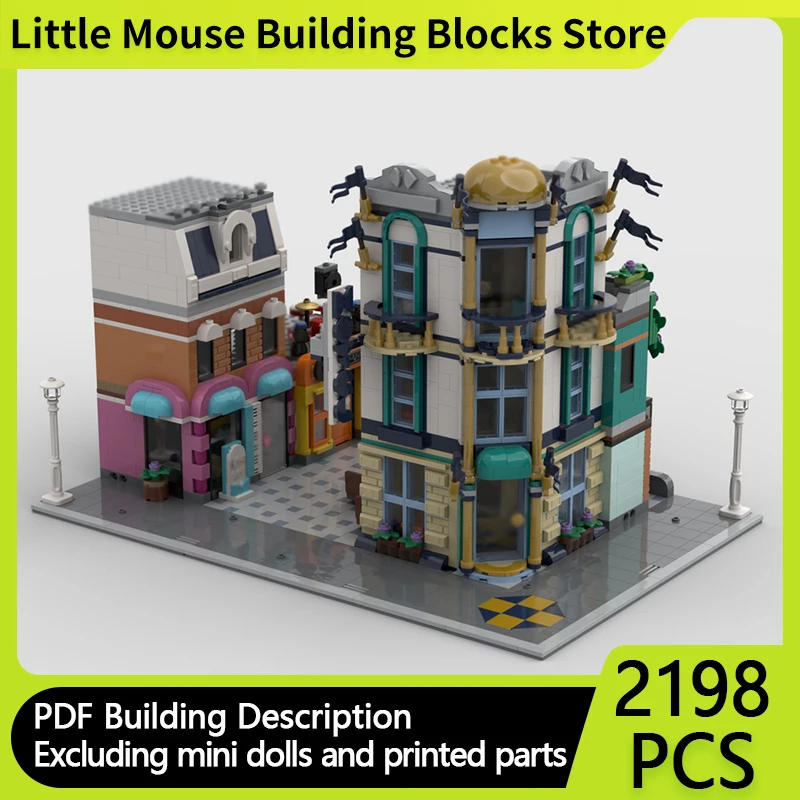 

Street View Model MOC Building Bricks City Center Commercial Street Modular Technology Gifts Holiday Assemble Children Toys Suit