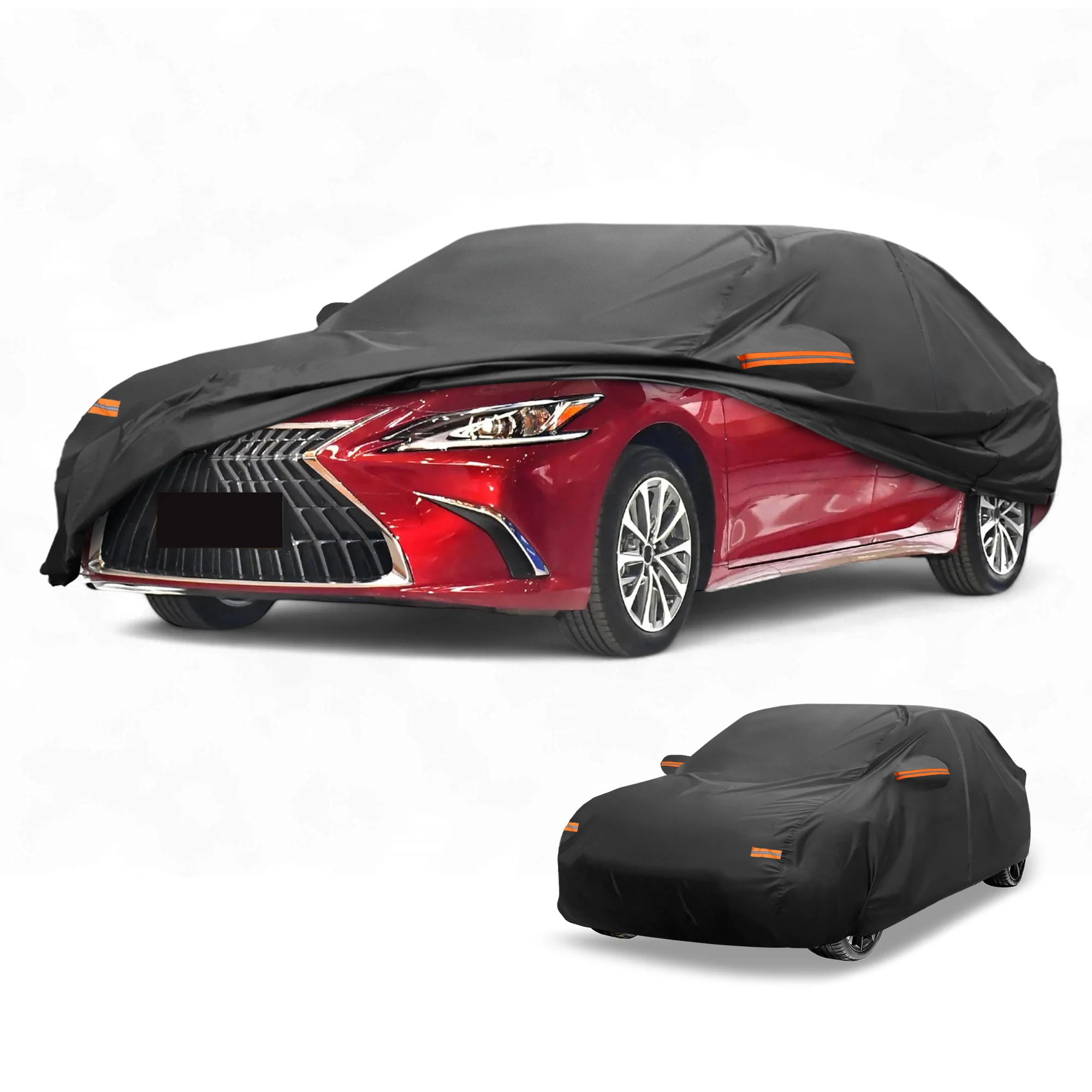 Motoforti Car Cover All Weather for Lexus ES Sedan Black 190T-PU with Left Zipper