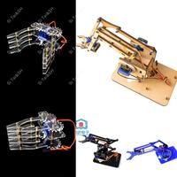 4 DOF Unassembly Acrylic Mechanical Arm Robot Manipulator Claw for Arduino Maker Learning DIY Kit Robot