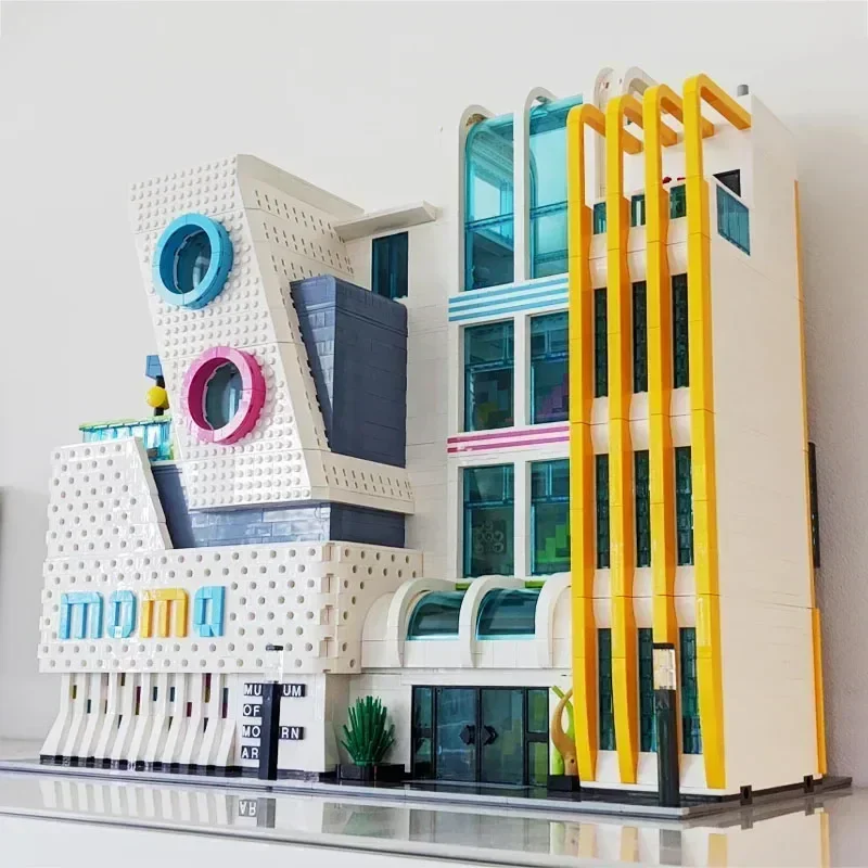 MOC-40933현대 미술관 풍경 스트리트 뷰 조립 스티치 빌딩 블록 Model7859Parts 어린이 생일 장난감 선물