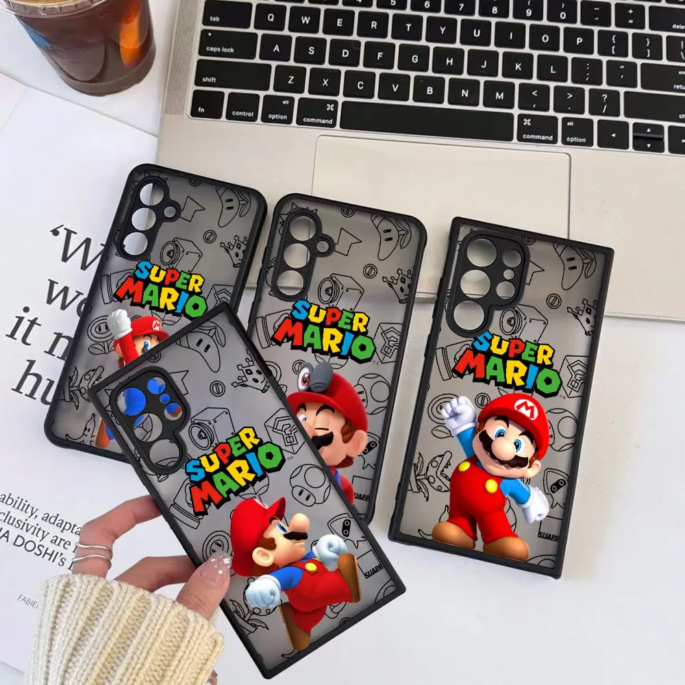 Cartoon Super M-Mario Bros Phone Case For Samsung Galaxy S24Ultra S23 S21 S20 Fe S10 S9 S8 Plus S23 S24 Ultra Cqoues Matte Cover