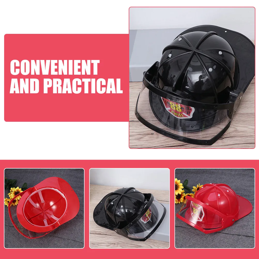 2 Stück Kinder-Feuerwehrhelm, leuchtende Farben, ABS-Material, bequeme Passform, Cosplay für Jungen und Mädchen, Party-Requisiten, Bühnenauftritt
