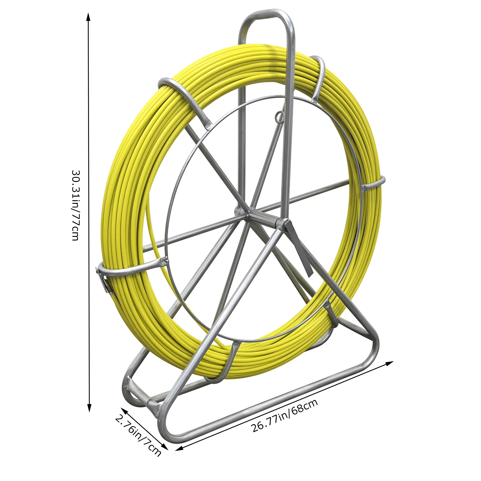 8mm Fish Tape Continuous Fiberglass Wire Cable Running Rod Duct Rodder Fishtape Puller with Brake 100m/328ft Length