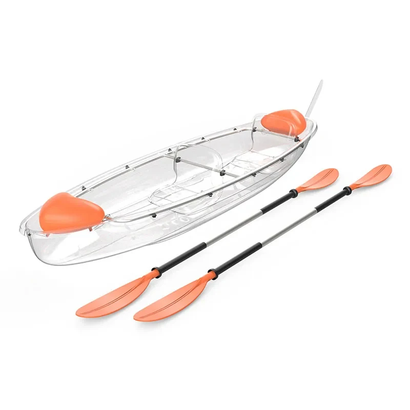 0kg Transparent PC Hand Rowing Boat Single Double Entertainment Hotels Boats