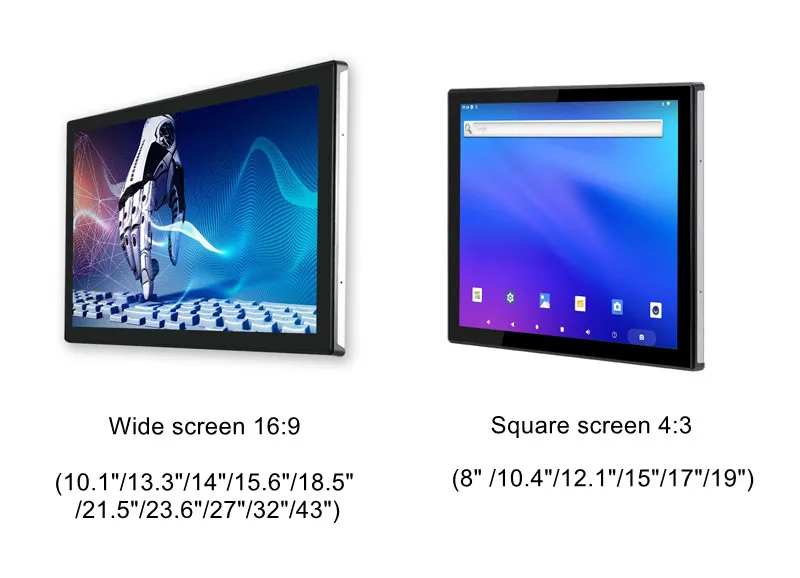 Metal Enclosure IP65 Front-End Universal Serial Bus Interface Industrial Display Open Frame for Embedded Systems