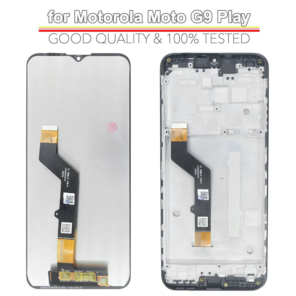 Pantalla LCD de 6.5 Pulgadas para Motorola Moto G9 Play XT2083 XT2083-1, Pantalla Táctil Digitalizadora con Marco para Motorola Moto G9 Play
