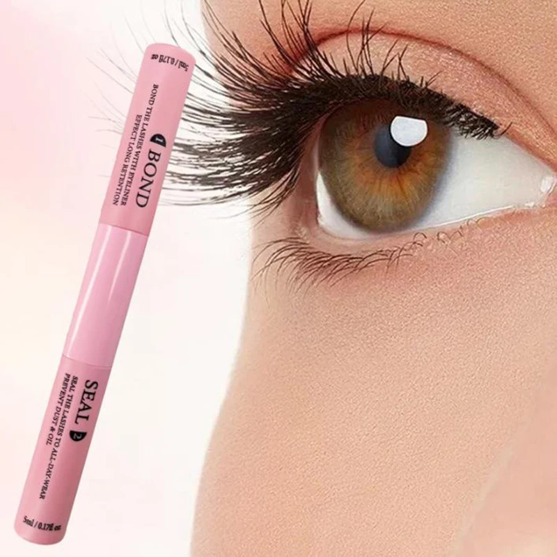 1/2/3/4 Stück DIY Wimpernbüschel Wimpernkleber und -versiegelung Langanhaltender Wasserfester Doppelendiger Klebstoff-Mascara-Stift Falsche Wimpernhalter
