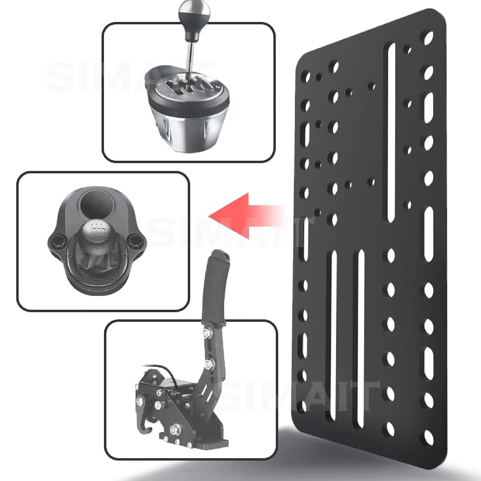 USB Handbrake Desk Mount Bracket Plate  Multiple Hole Adapter Plate for SIM Racing Shifter PC USB Handbrake Mount Plate