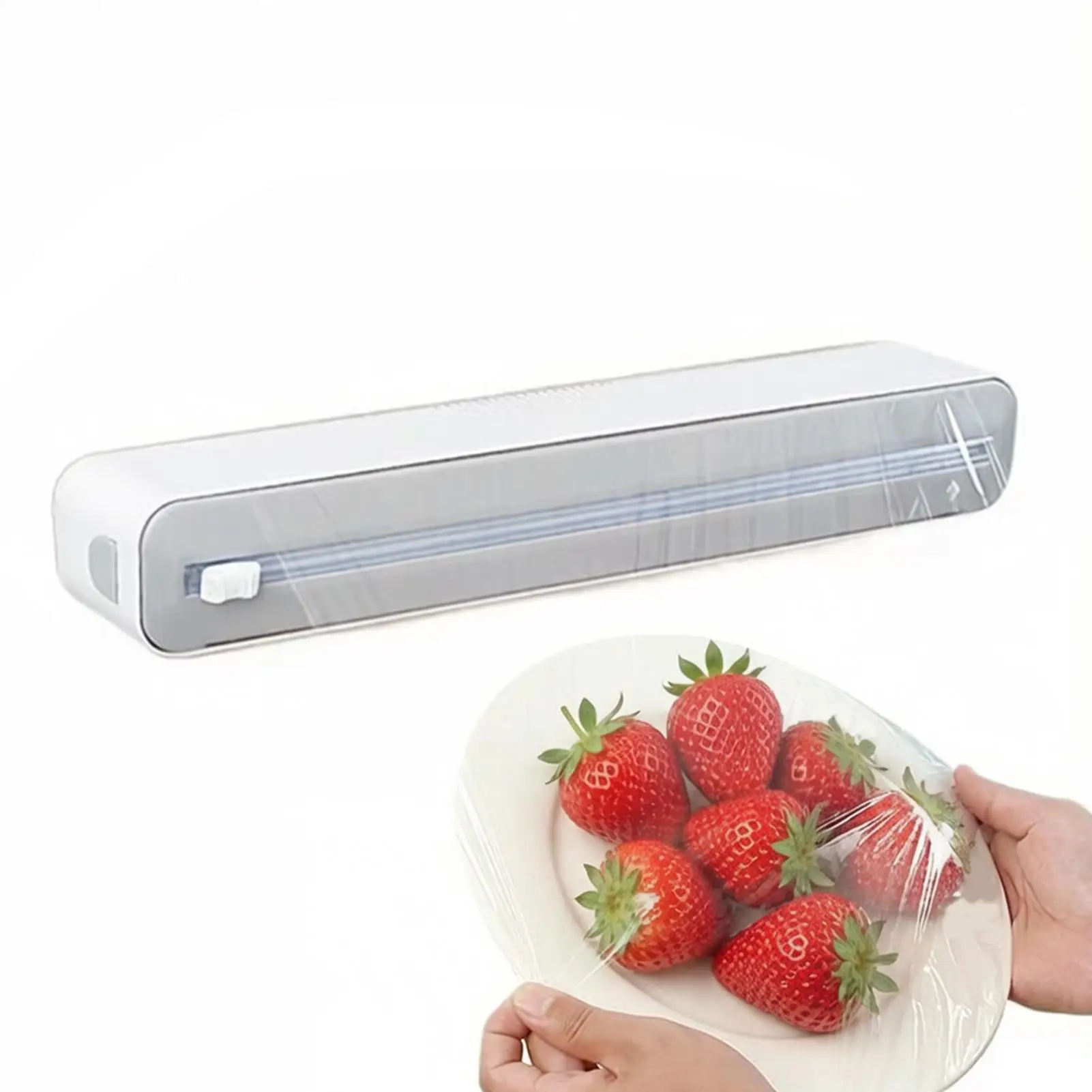 Kitchen Film Cutter Box Reusable Magnetic Wall Mount Dispenser Portable Food Fresh Wrap Tool With Replacement Film Roll