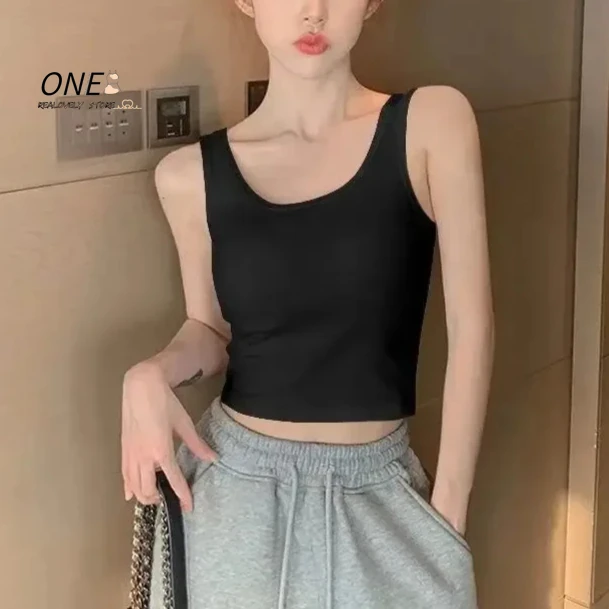

Sexy Women Candy Colour Tanks Tops Short 100% Cotton Casual Camisole Tube Top Female Sleeveless Cropped Vest
