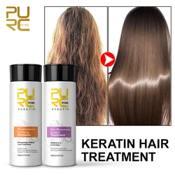 PURC Brazilian Keratin Hair Treatment for Curly Damaged Hair Straightening Smoothing Scalp Treatment Purifying Shampoo Hair Care