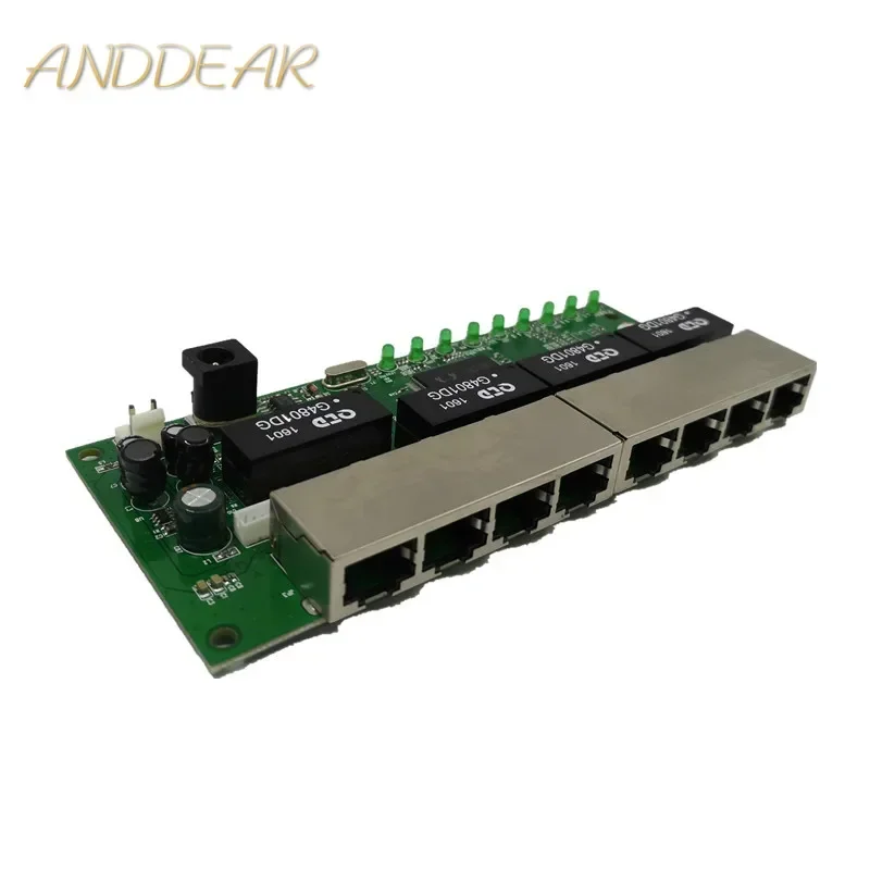 OEM PBC 8-poorts Gigabit Ethernet-switch 8-poorts met 8-pins header 10/100/1000 m hub 8-weg power pin printplaat OEM schroef gat