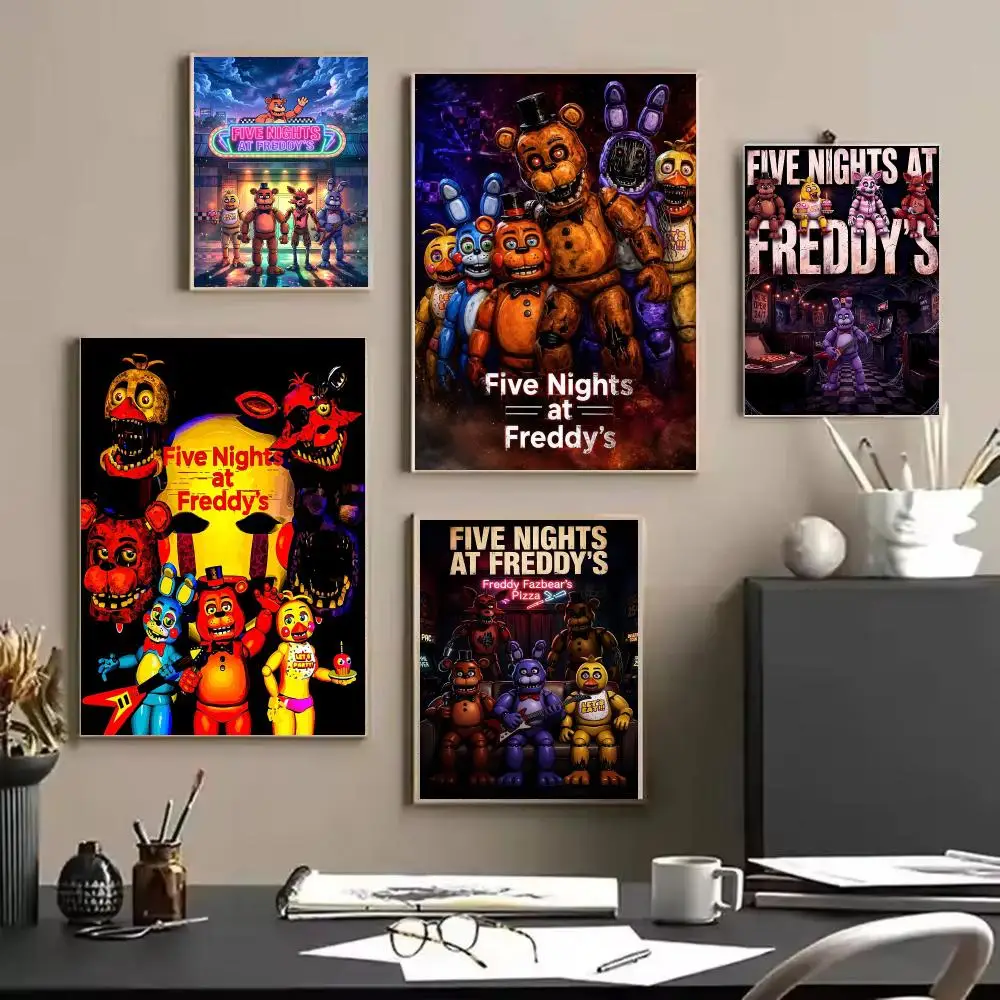 Game FNAF F-Five Nights at Freddys Poster Modern Aesthetic Wall Art | Stylish Bedroom Home Decor & Unique Gift Ideas