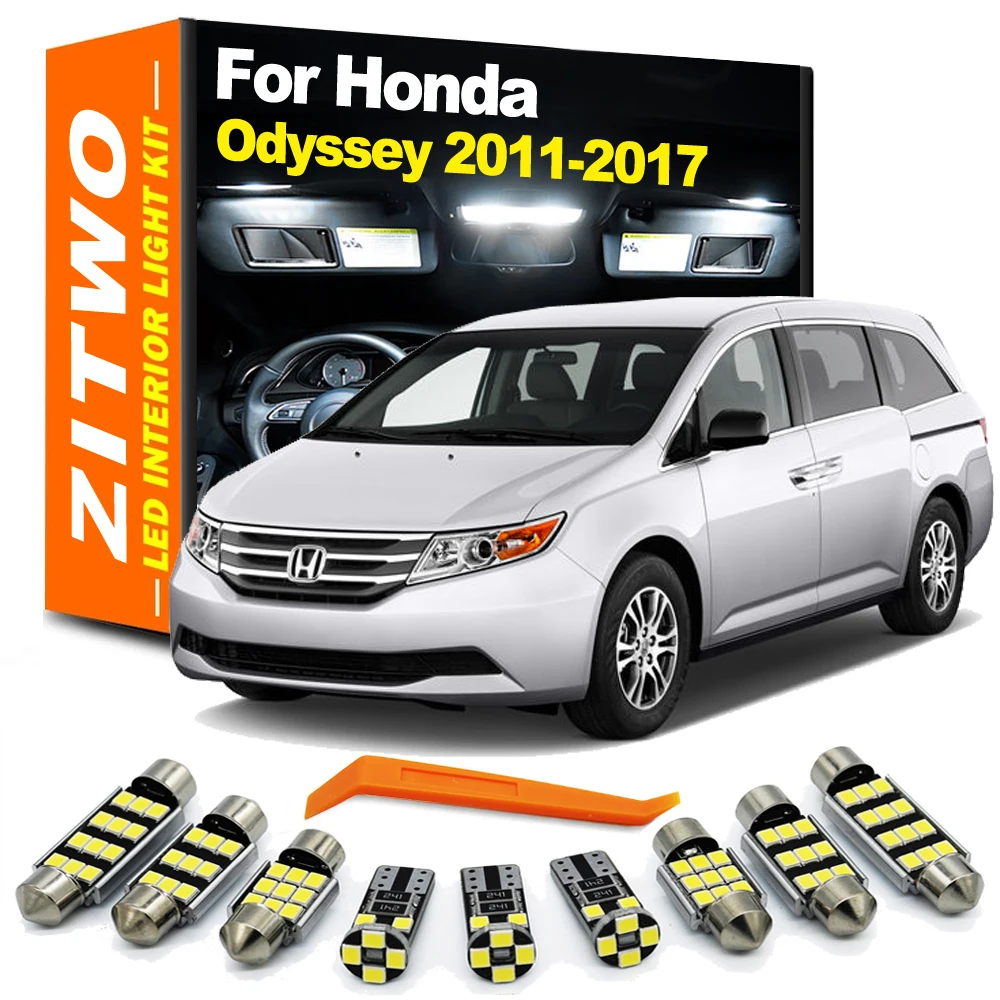 ZITWO 16Pcs Car LED Bulb Interior Indoor Light Kit For Honda Odyssey 2011 2012 2013 2014 2015 2016 2017 Dome Plate Trunk Lamp