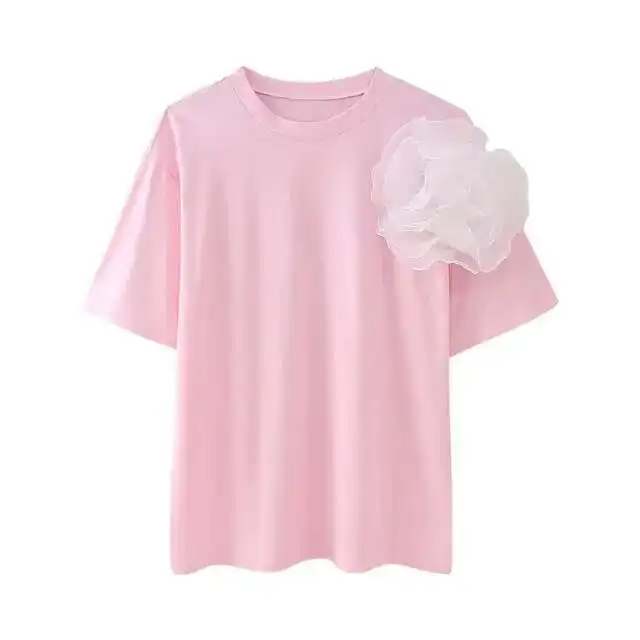 

Новые женские модные тонкие однотонные трехмерные сетчатые топы Ral женские летние повседневные пуловеры с круглым вырезом и короткими рукавами футболка