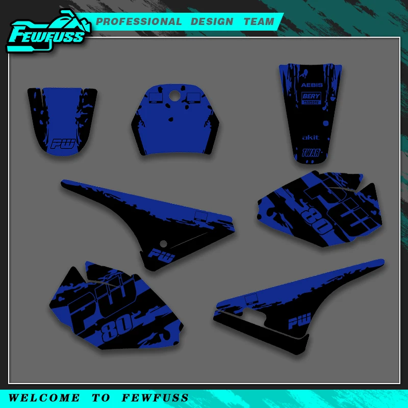 

Fewfuss For PW PW80 Graphics Decals Stickers Motorcycle Background Custom Number