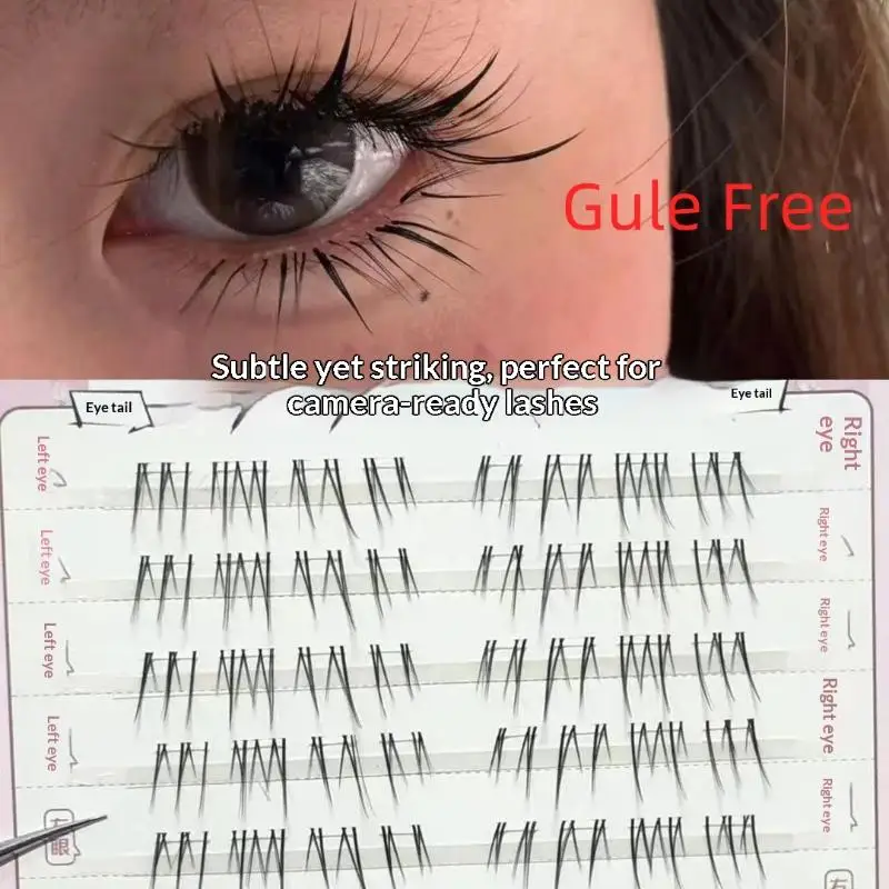 1 Set Comic Lower Lash Extension Cluster Natural Self Adhesive False Eyelash No Glue Need Bottom Lash Makeup Tool Kit Supply