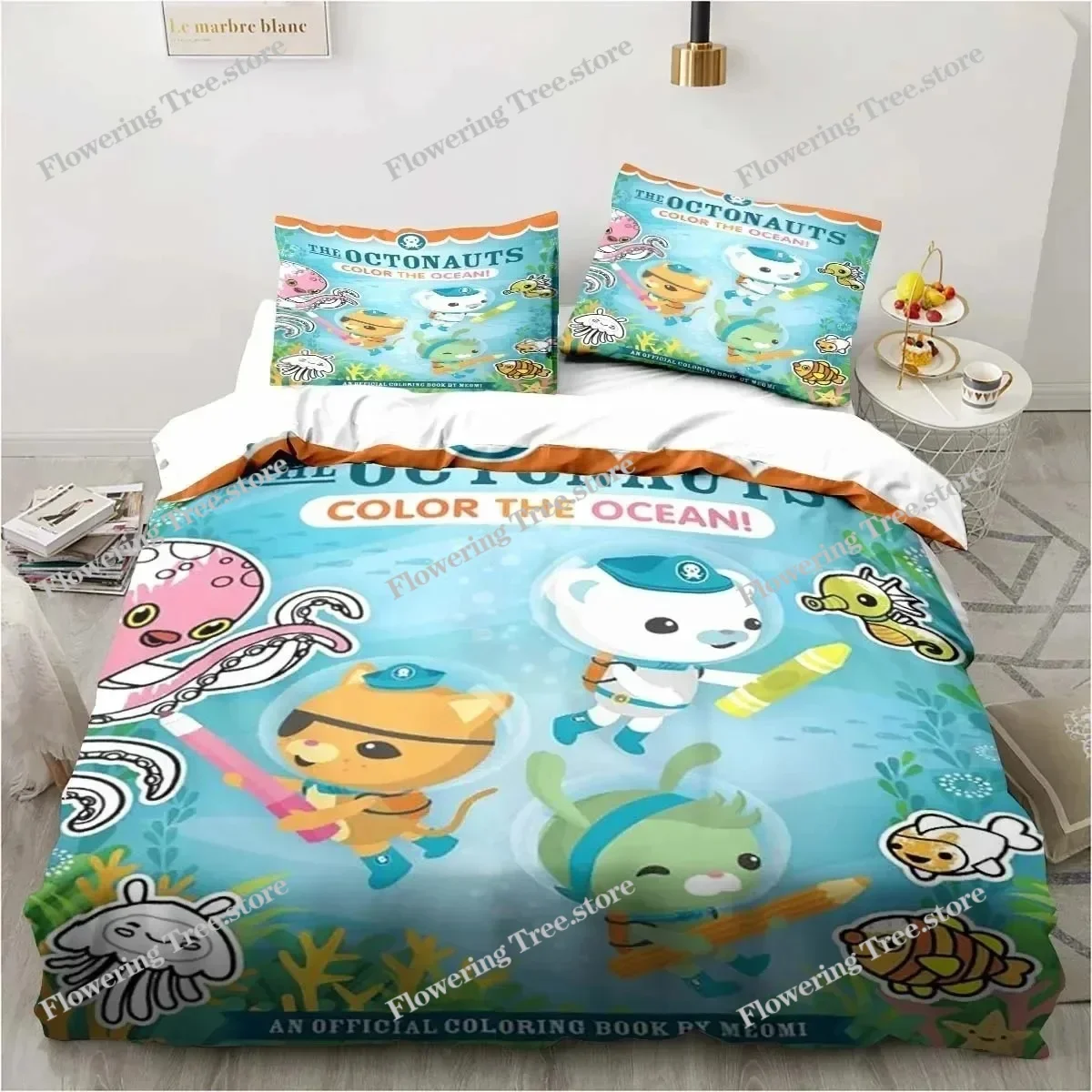 New 3D Cartoon Octonauts Bedding Set Bedroom Single Double Bed King Size Quilt Cover And Pillowcase Kid's Birthday Gift