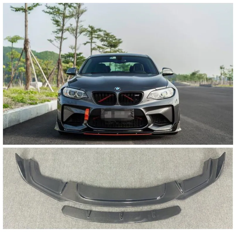 

Real Carbon Fiber Bumper Front Lip Splitter Spoiler Protector Cover For BMW F87 M2 2014 2015 2016 2017 2018