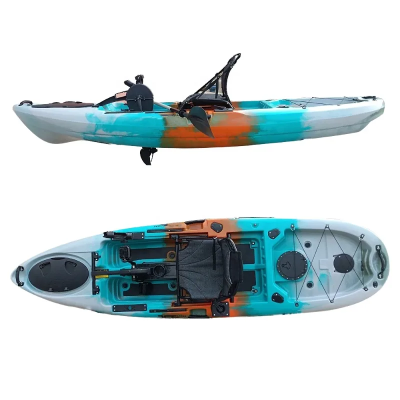 2-Section Detachable 1-Person Kayak with 3-Piece Modular Double Kayak Padded Seat Chair for Ocean Waters & River Fishing