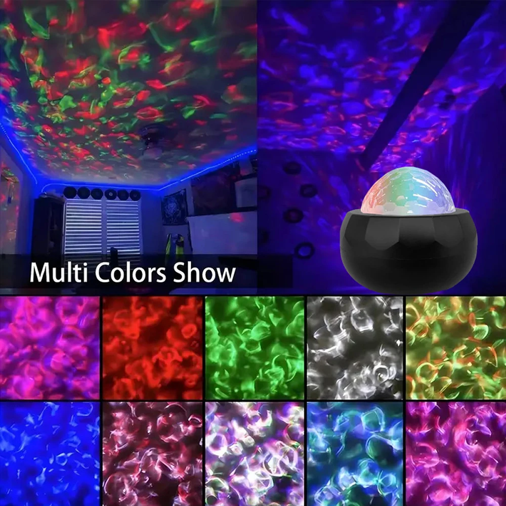 오로라 북극광 프로젝터 램프 RGB 물결 무늬 은하수 무드등 USB 장식 LED 침실 및 파티용 무드등