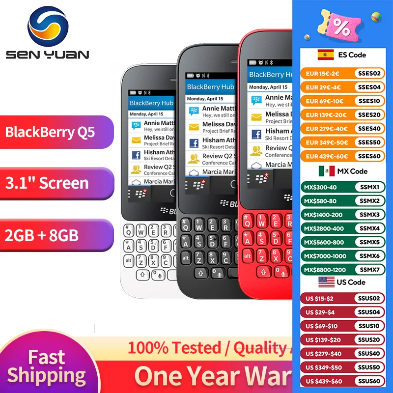 Original Blackberry Q5 4G Mobile Phone 3.1