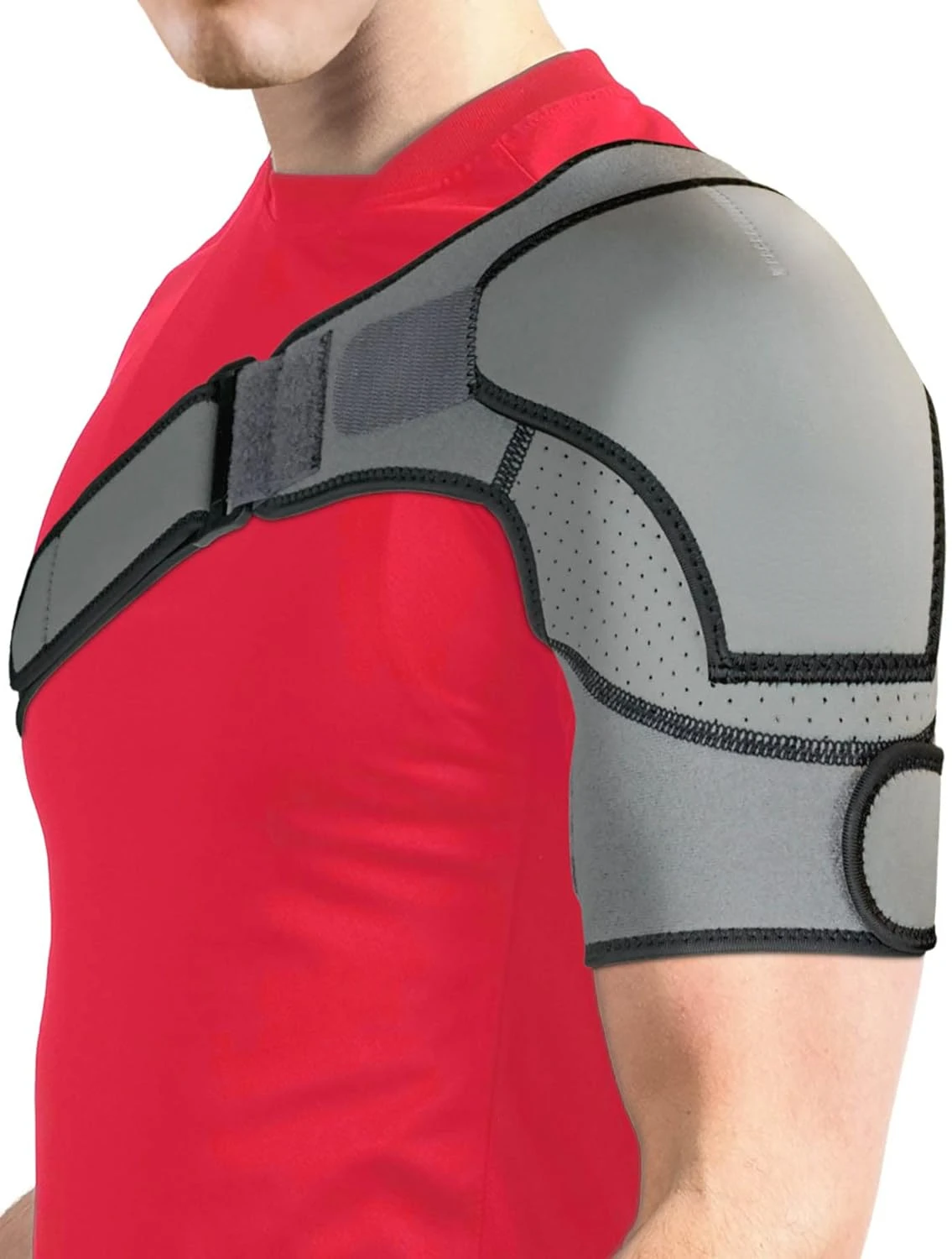 Shoulder Brace - Support and Compression Sleeve for Torn Rotator Cuff, AC Joint Pain Relief - Arm Immobilizer Wrap, Ice Pack Poc