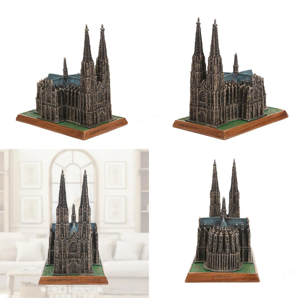 

1Pcs Resin Cathedral Architecture Ornament German Craft Home Office Decor Gift Souvenir Resin Statu Crafts
