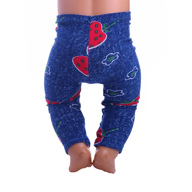 Printed Cotton Leggings Trousers For 18Inch American Doll 43cm Reborn Baby Doll Pants Doll Clothes Accessories For Classic Nancy