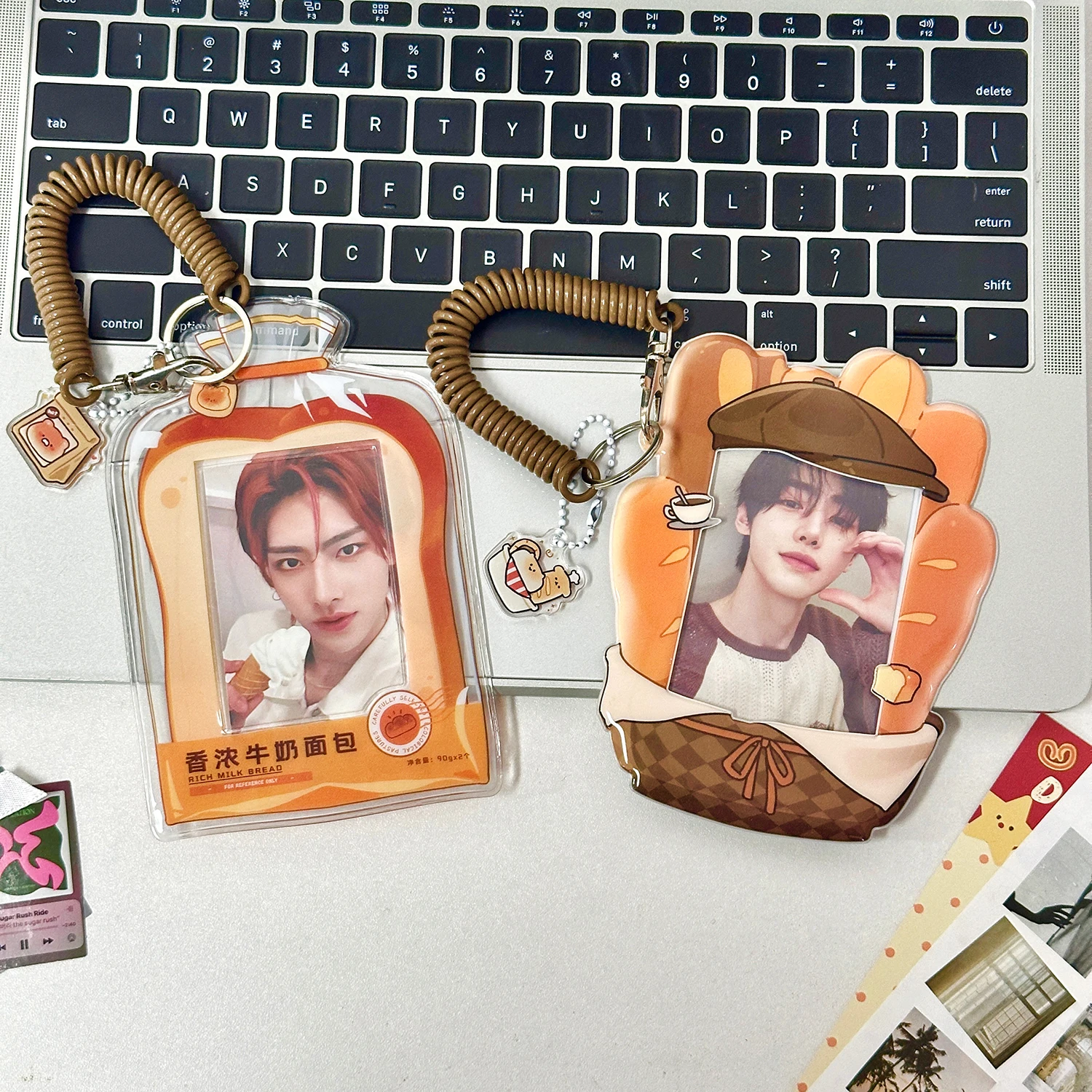 MINKYS لطيف الحيوان 3 بوصة الحليب الغذاء Kpop Photocard حامل صور حامل بطاقة حقيبة قلادة العودة إلى المدرسة القرطاسية
