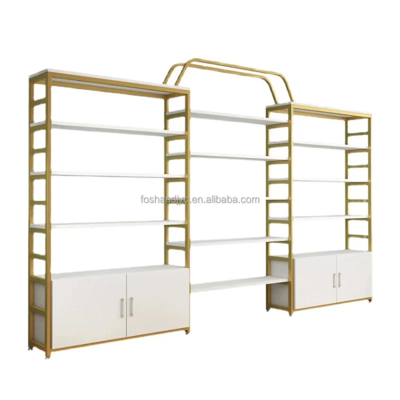

Customize.Golden Wood Accessories Hanging Display Rack Shelf Supermarket Grocery Store Gondola Display Racks Stationery Shop