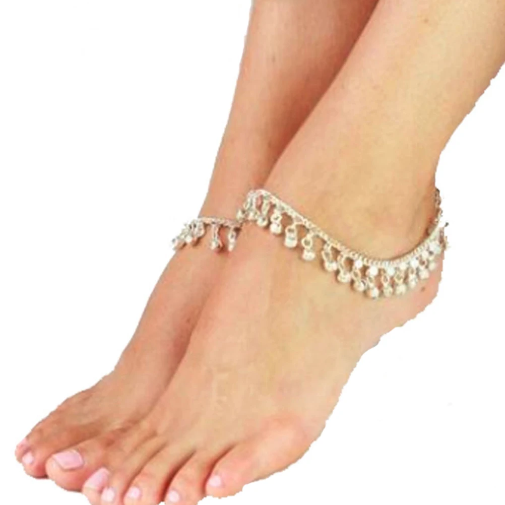 

Multilayer Bell Anklet Adjustable Ankle Chain Silver Fashionable Decorative Foot Jewelry for Women Girls Party Gift