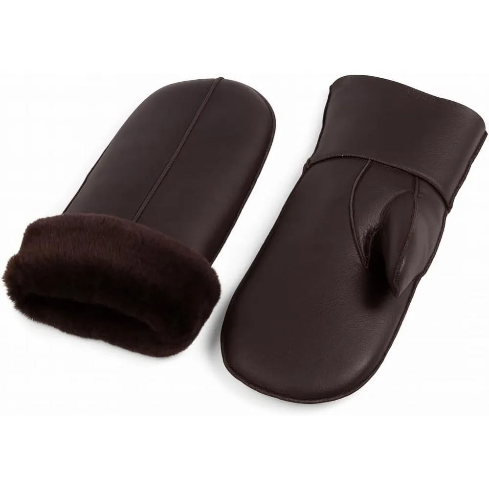 قفازات جلدية شيرلينغ الفاخرة للنساء - قفازات شتوية دافئة، حماية من الطقس البارد، معتمدة من LWG