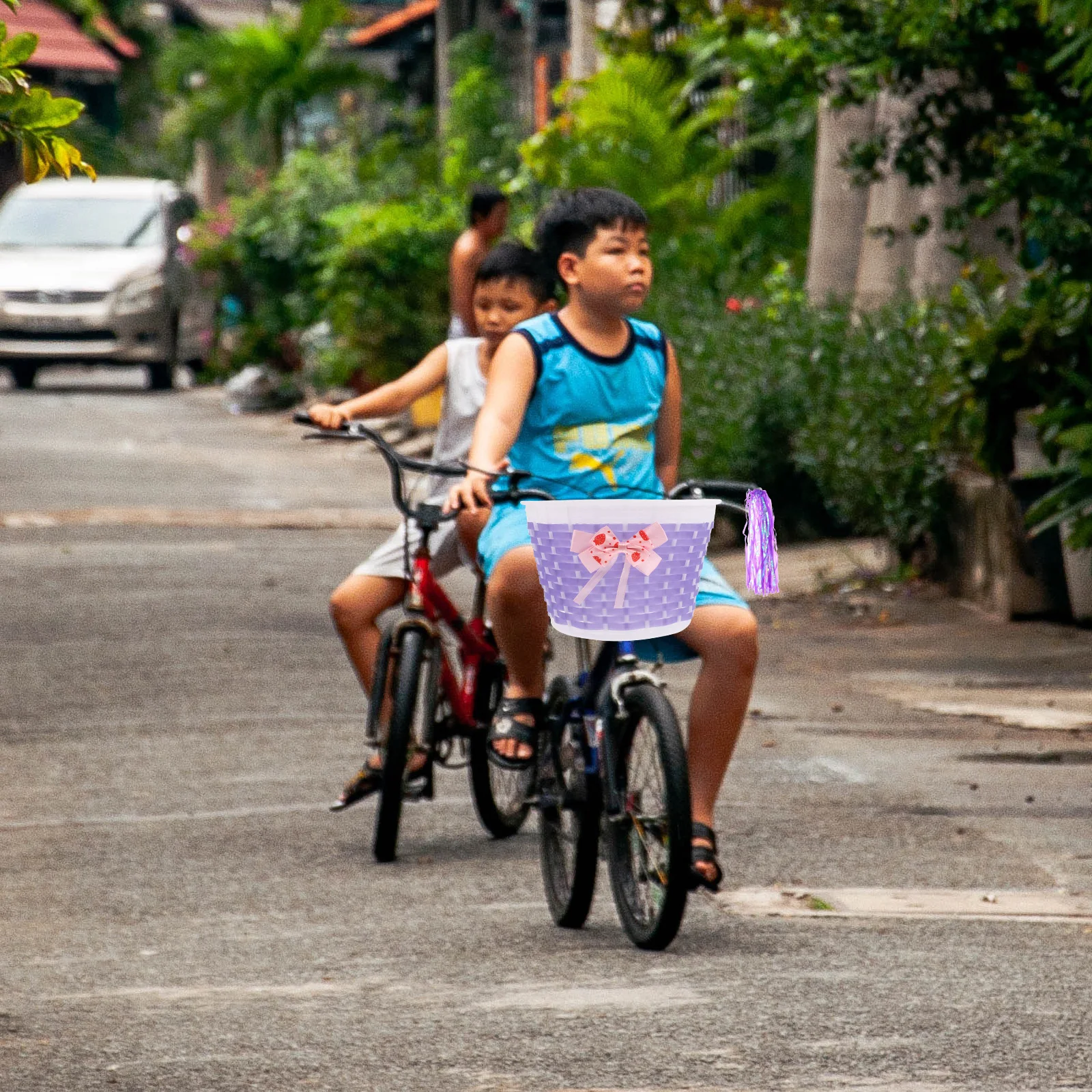 1Set Plastic Children Bike Basket Front Handlebar Storage Container Easy Detach for Scooter Bike Parts Children Scooter Basket