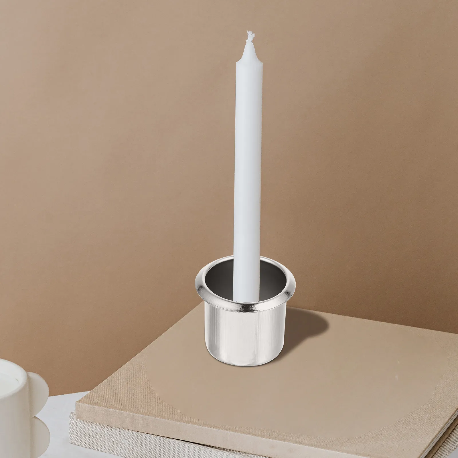 4Pcs Space-Saving Metal Holders Iron Tealight Cups Candlestick Holders for Romantic Atmosphere Bedroom Living Room