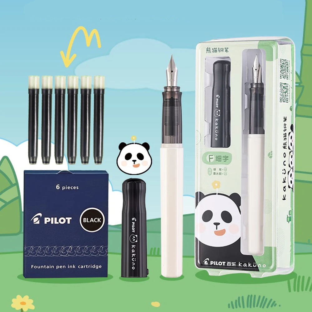 اليابان الطيار كاكونو قلم حبر الباندا محدودة الكتابة FKA-1SR هدية حقيبة حبر استبدال الأساسية Kawaii القرطاسية المدرسية تراجع القلم