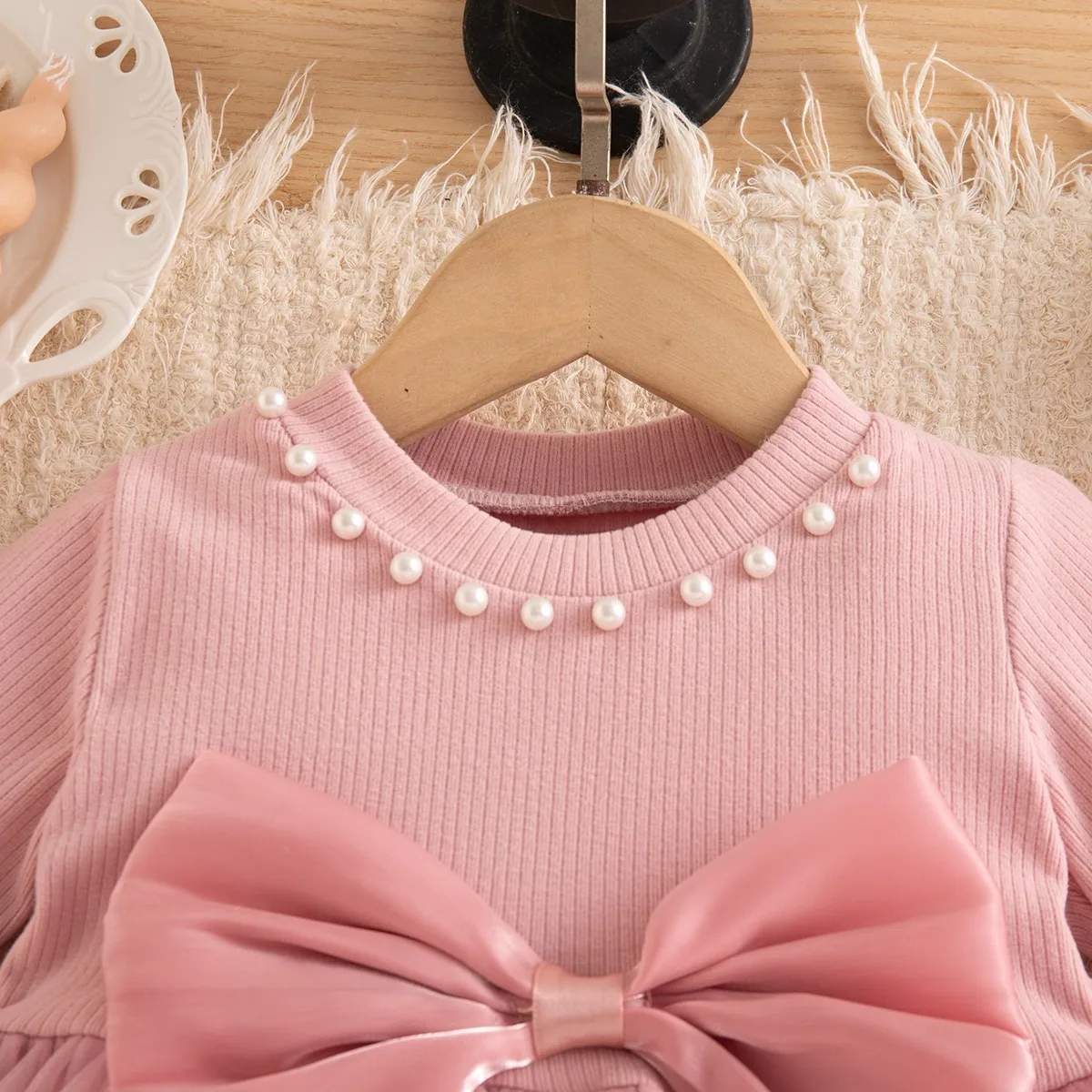 Mädchenkleid Frühling und Herbst Schleife Netz Prinzessinnenkleid Niedliches Geburtstagsparty-Babykleid Babykleidung für Mädchen – Detail 6