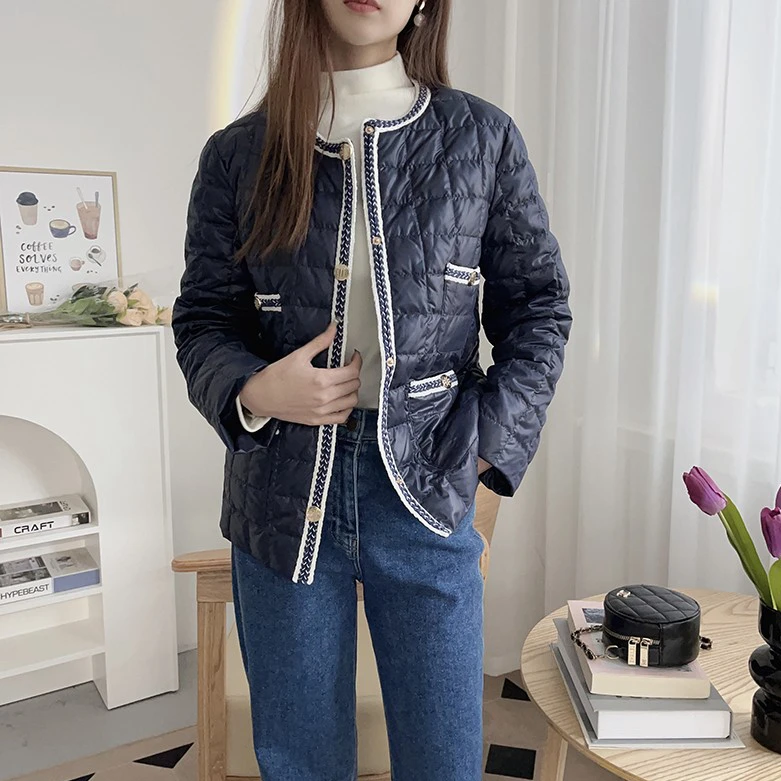 

Ele Light Warm Scenic Winter Precision Hook Flower id Stitch Thin Versatile Women's down Jaet 2 Colors