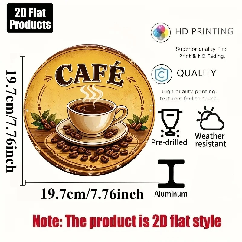 2D Flat Circular Sign, Vintage 