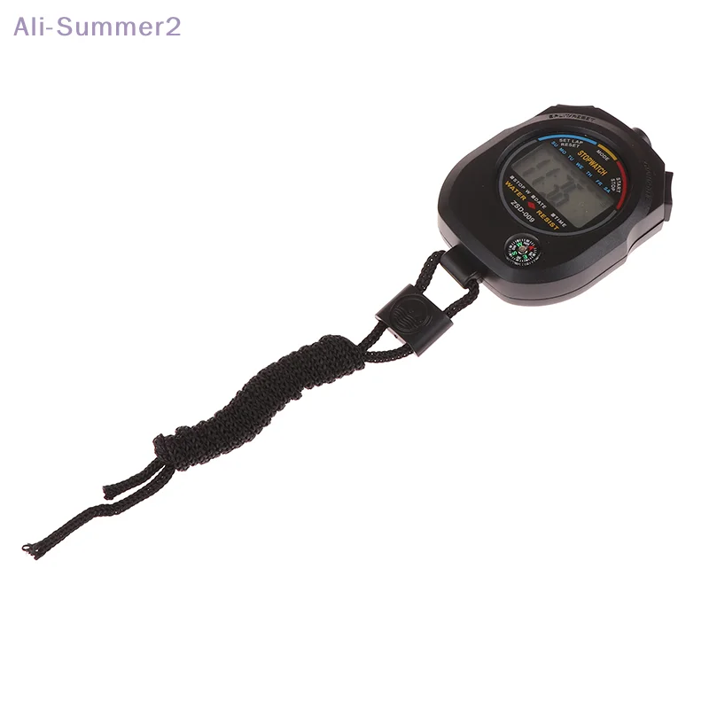 {Summer2}ساعة توقيت رقمية من الدرجة الاحترافية مع ميزة مؤقت LCD، كرونومتر رياضي محمول مقاوم للماء مع حزام